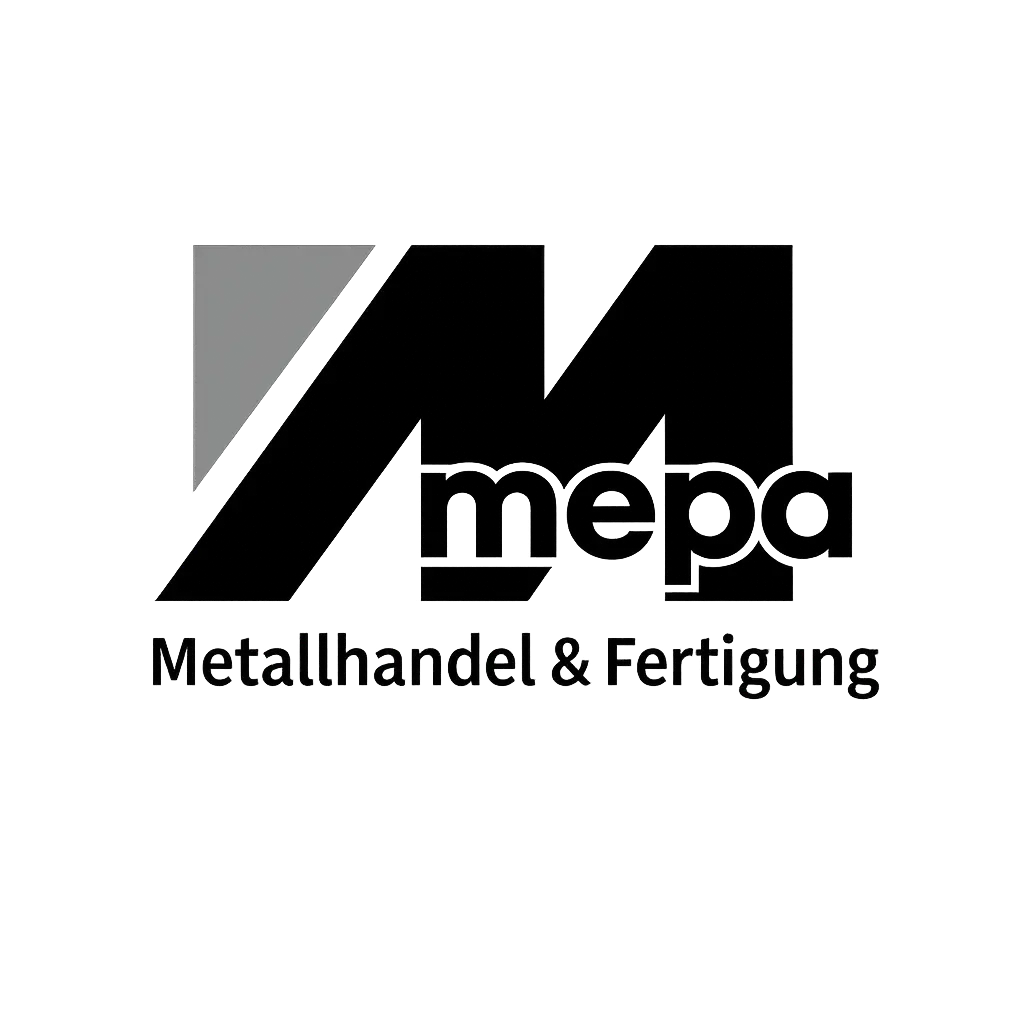 Schwarz-Weiß Logo des Unternehmens Mepa Metallhandel aus Bochum
